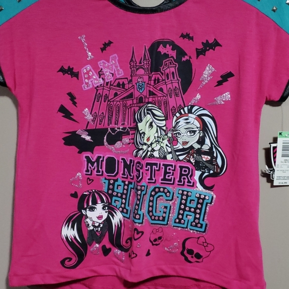 🆕️ Monster High Girls Top NWT Sz L 10/12 - Picture 2 of 6